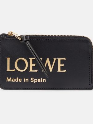 Кожаный кошелек для монет Loewe черный