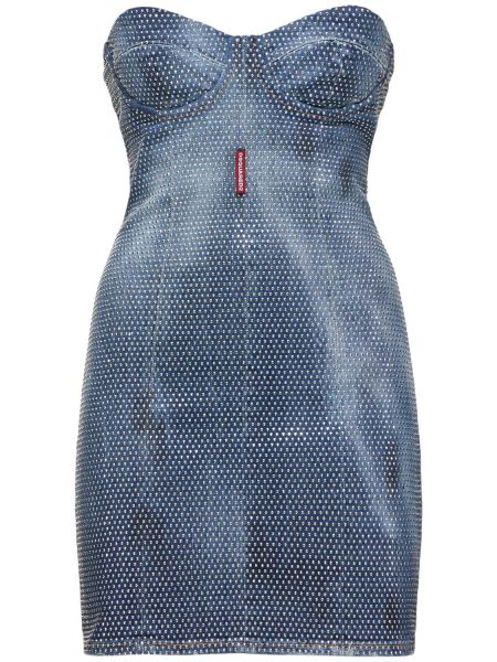 Vestido sin tirantes Dsquared2 azul