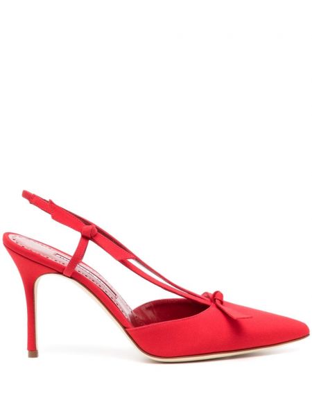 Pantofi cu toc slingback Manolo Blahnik roșu