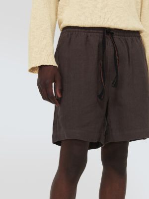 Pantalones cortos de lino Commas marrón