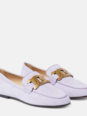 Loafers σουέντ Tod's μωβ