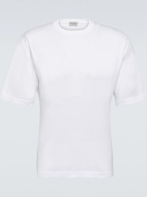 Βαμβακερή μπλούζα από ζέρσεϋ John Smedley λευκό