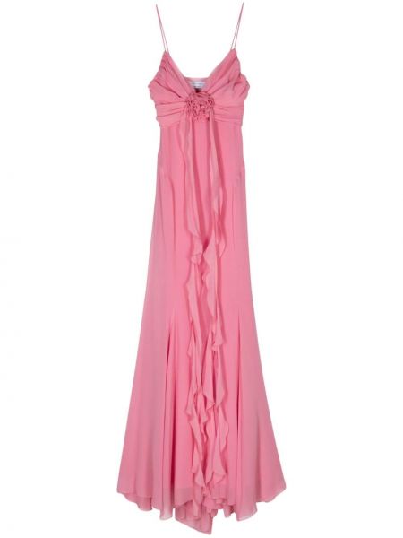 Robe de soirée en soie avec applique Blumarine rose