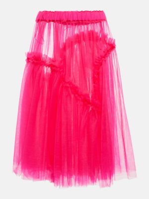 Tylová midi sukňa Noir Kei Ninomiya ružová