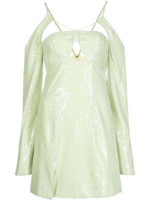 Viskózové mini šaty s flitry na zip Alice Mccall - zelená