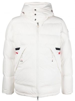 Hette zip lang jakke Moncler hvit