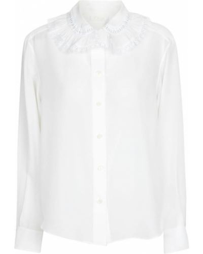 Кружевная шелковая блузка на шнуровке Chloã©, белый
