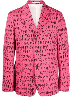 Vlněné sako s potiskem Comme Des Garçons Homme Plus růžové