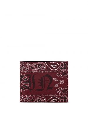 Peněženka s potiskem s paisley potiskem Philipp Plein červená