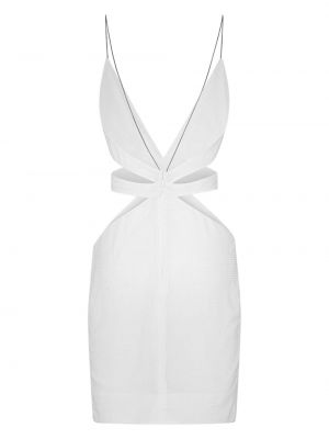 Sukienka koktajlowa z dekoltem w serek Dsquared2 biała