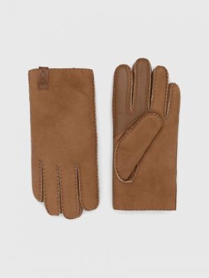 Замшевые перчатки Ugg коричневые