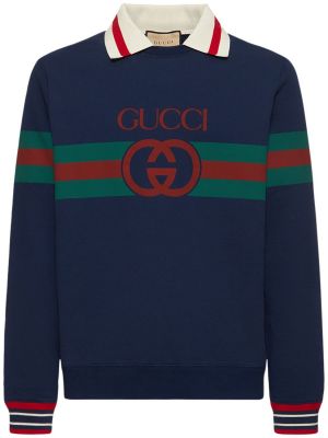Pamut nyomott mintás póló Gucci - kék