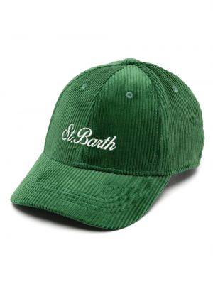 Șapcă cu broderie de catifea cord Mc2 Saint Barth verde