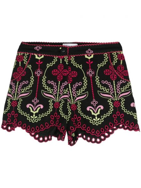 Kratke hlače s cvetličnim vzorcem Charo Ruiz Ibiza črna
