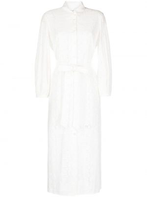 Βαμβακερή μίντι φόρεμα με κέντημα Evi Grintela λευκό