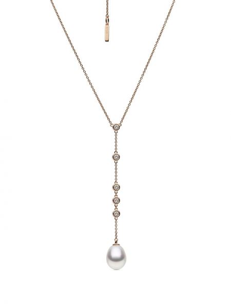 Z růžového zlata náhrdelník s perlami Autore Moda