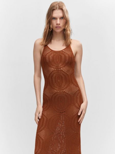 Длинное платье Mango коричневое
