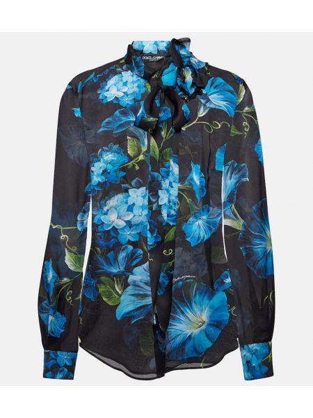 Svilena bluza s cvjetnim printom Dolce&gabbana