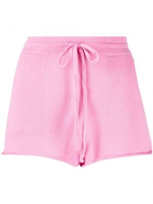 Pantaloni scurți cu broderie din cașmir Teddy Cashmere roz