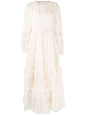 Μάξι φόρεμα με κέντημα Needle & Thread λευκό