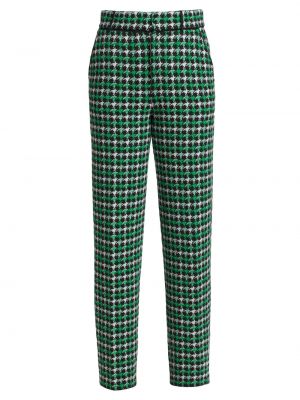 Вязаные укороченные брюки с узором «гусиные лапки» Barrie зеленый