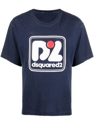 Тениска с принт Dsquared2 синьо
