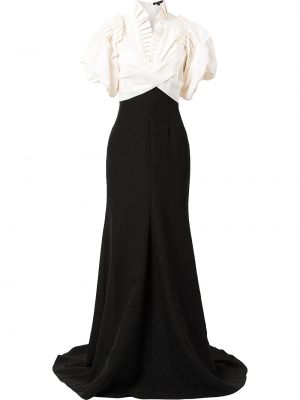 Vestido de noche drapeado Jenny Packham negro