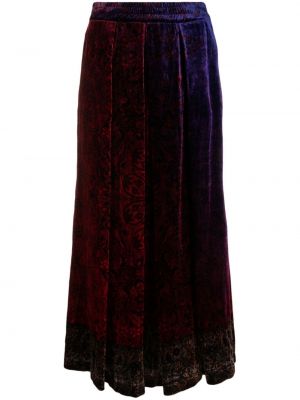 Φλοράλ βελούδινη φούστα με σχέδιο Pierre-louis Mascia κόκκινο