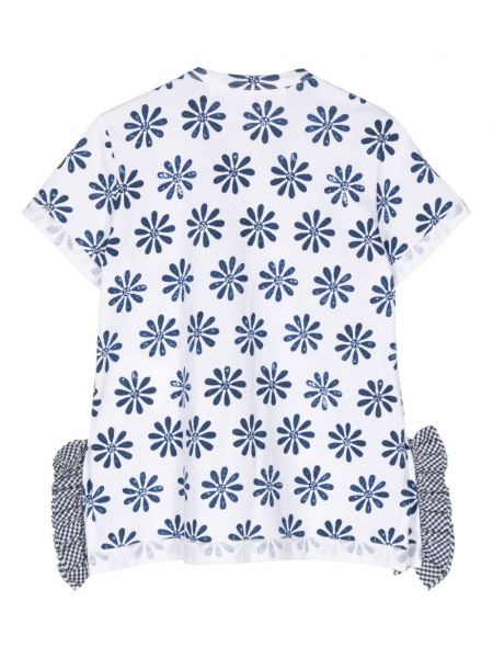 Koszulka bawełniana w kwiatki z nadrukiem Comme Des Garçons Tao
