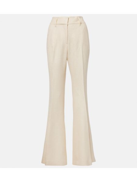 Hedvábné vlněné kalhoty Gabriela Hearst bílé