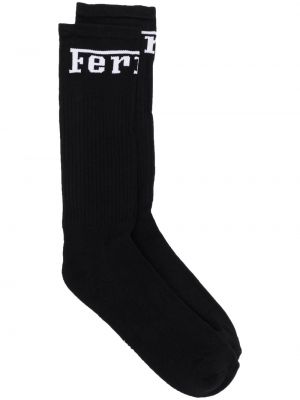 Čarape s printom Ferrari crna