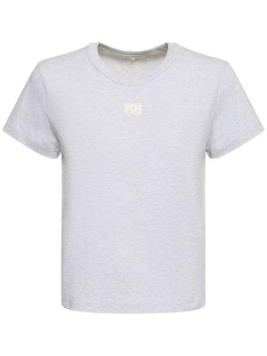 T-shirt di cotone in jersey Alexander Wang grigio