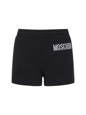 Pantaloni scurți din jerseu Moschino negru