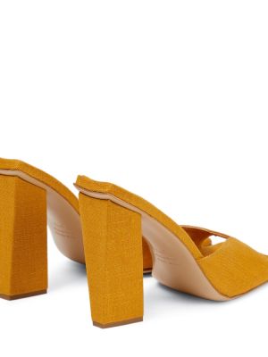 Lniane sandały Gia Borghini pomarańczowe