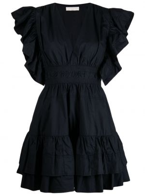 Mini šaty s volány Ulla Johnson černé