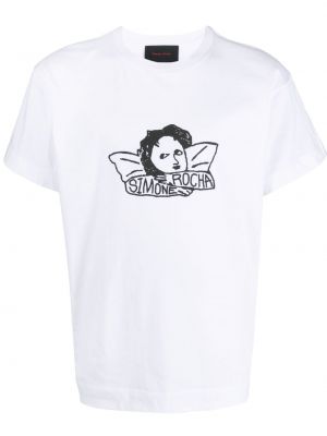 T-shirt en coton à imprimé Simone Rocha blanc