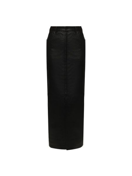 Кожаная юбка Saint Laurent, черная