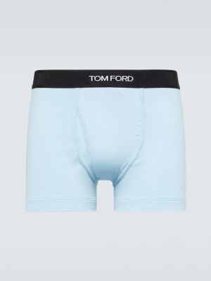 Pantalon culotte en coton Tom Ford bleu