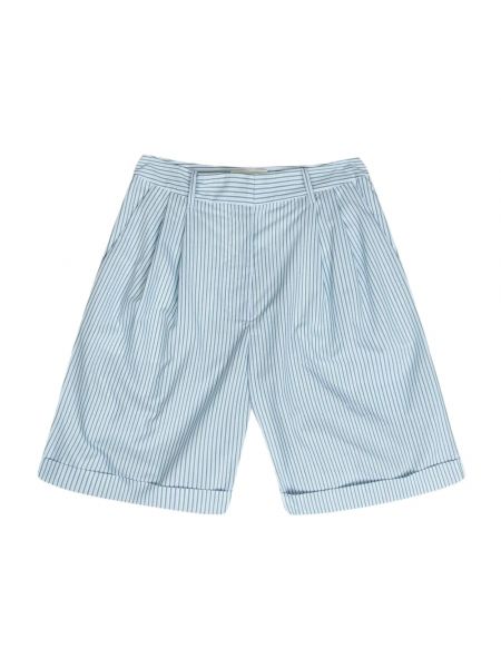 Gestreifte shorts mit plisseefalten Munthe blau
