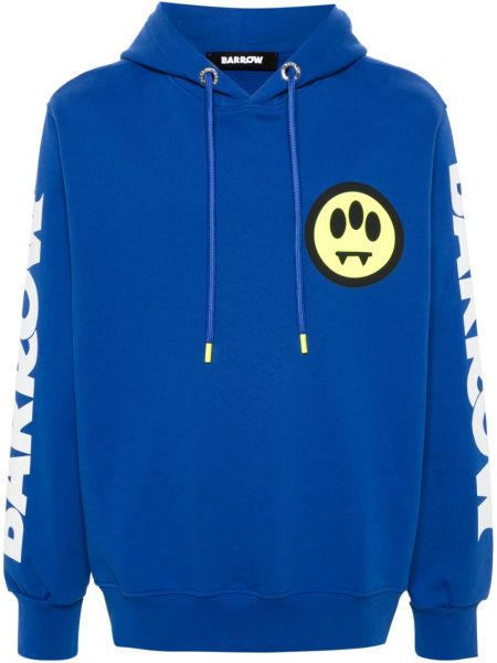 Pamučna hoodie s kapuljačom s printom Barrow plava