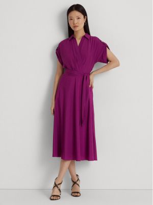 Obleka Lauren Ralph Lauren vijolična