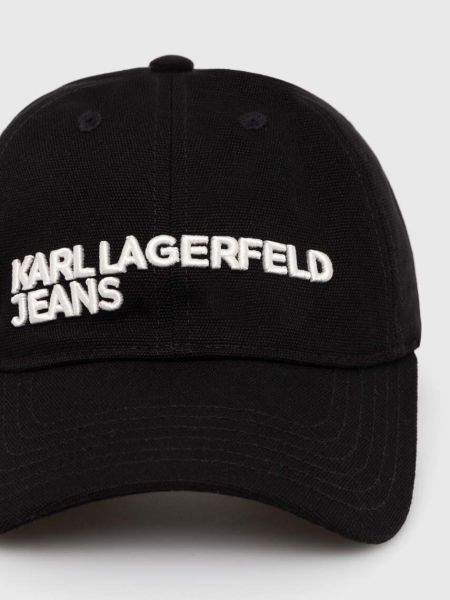 Czapka z daszkiem bawełniana Karl Lagerfeld Jeans czarna