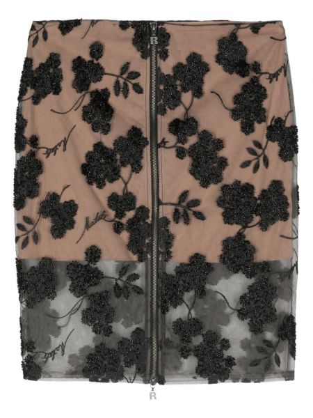 Květinový midi sukně s flitry Rotate Birger Christensen černý