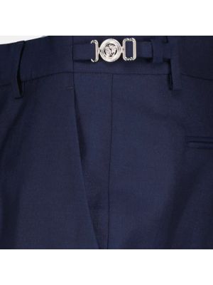 Pantalones chinos de lana Versace azul