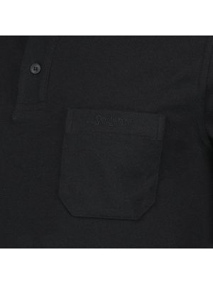 Polo slim fit de algodón con bolsillos Saint Laurent negro