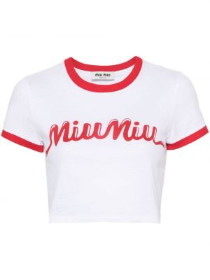 Koszulka z nadrukiem Miu Miu biała