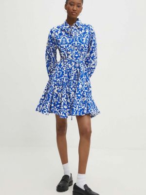 Bavlněné mini šaty Answear Lab modré