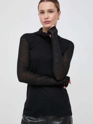 Вълнена блуза с дълъг ръкав Liviana Conti черно