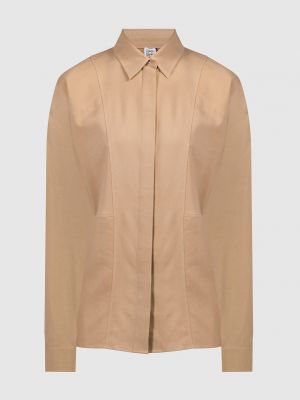 Коричневая шелковая блузка Toteme