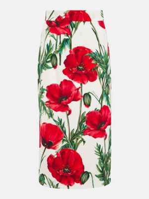 Svilena midi suknja s cvjetnim printom Dolce&gabbana